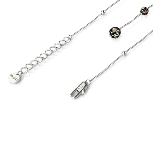 Obsidian | Silver | Firefly Glass Cascade Double Pendant